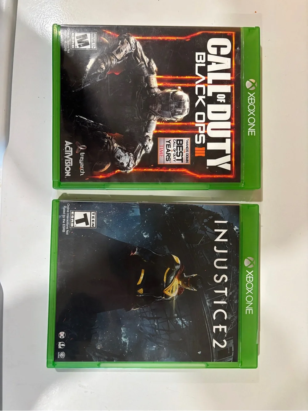 Xbox One Game Bundle Black Ops III & Injustice 2 Tested Complete